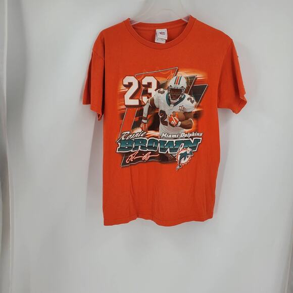 NFL M Miami Dolphins Ronni Brown Orange Short Sleeve T-Shirt - Picture 1 of 3